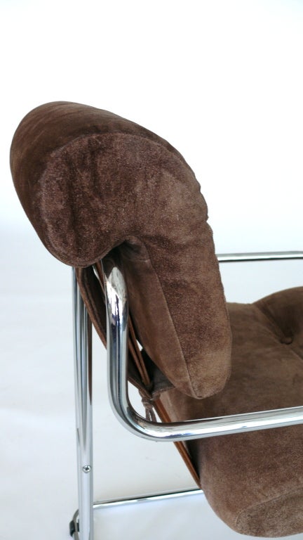 Suede and Leather Chair by Mariani for Pace 1