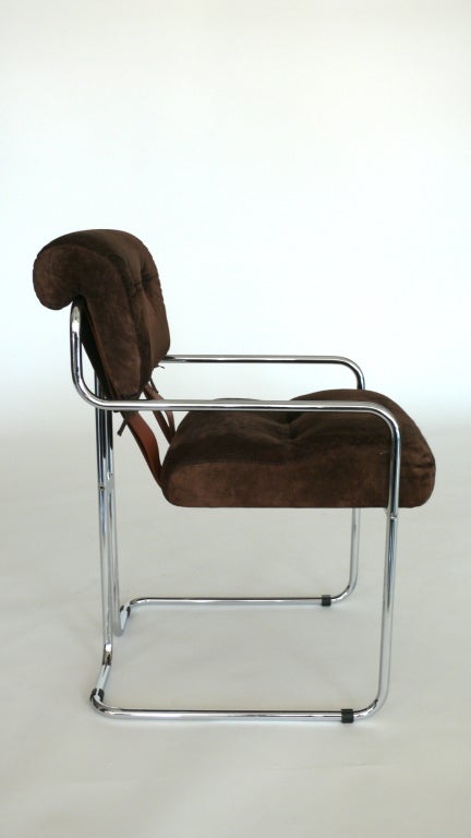 Suede and Leather Chair by Mariani for Pace 2