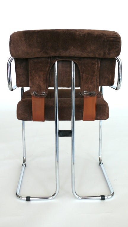 Suede and Leather Chair by Mariani for Pace 3