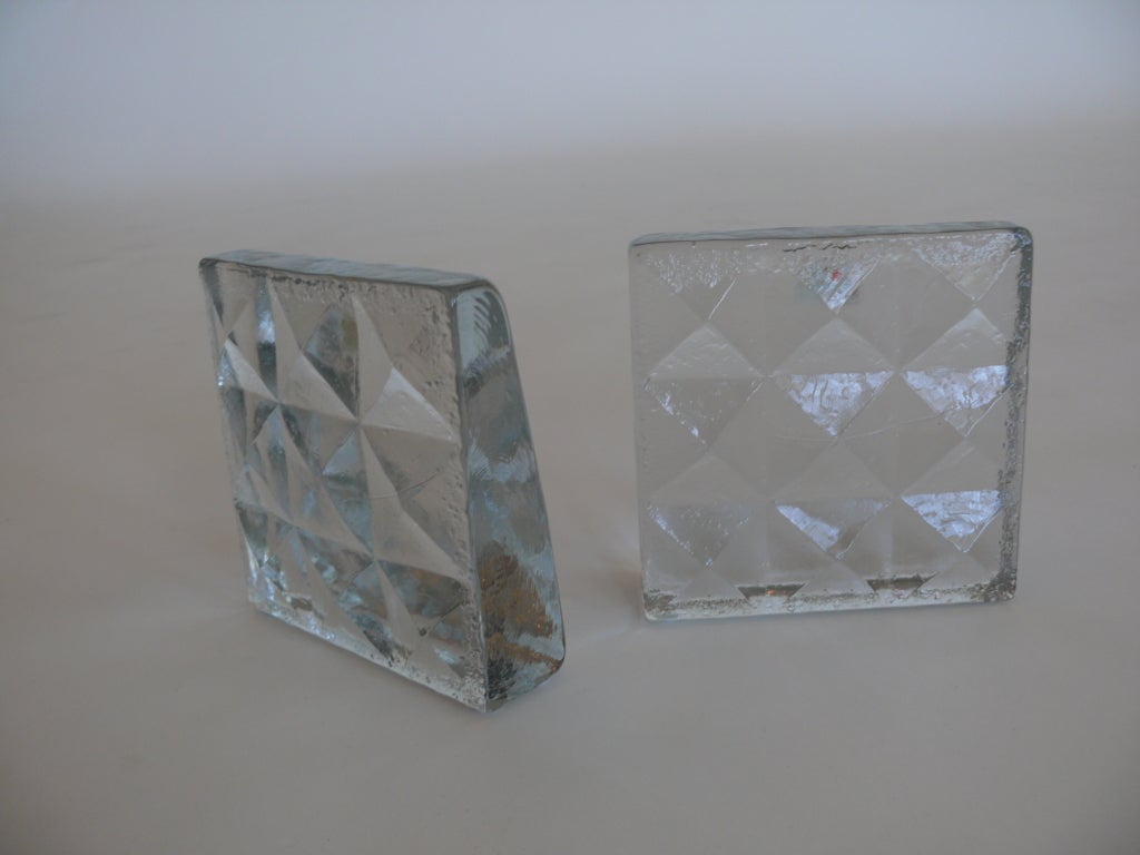 Hand Crafted Glass Bookends by Blenko 6