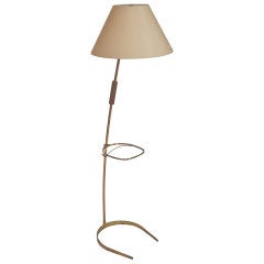 Austrian Brass Floor Lamp with Table