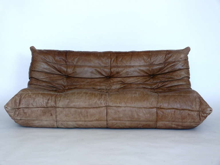 Canapé en cuir Togo de Michel Ducaroy pour Ligne Roset