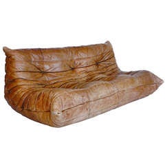 Togo Leather Sofa by Michel Ducaroy for Ligne Roset