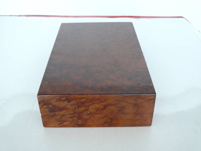 Burlwood Cigarette or Cigar Box In Excellent Condition In Beverly Hills, CA