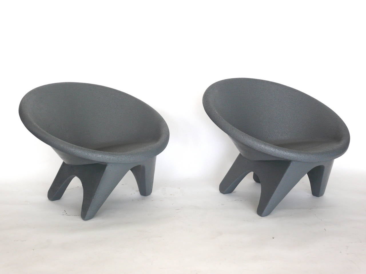 French Sculptural Concrete Chairs In Excellent Condition In Beverly Hills, CA