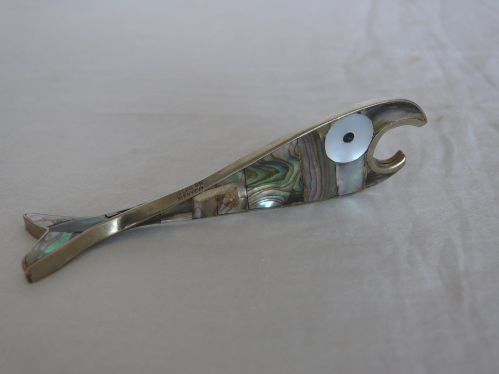 mother of pearl fish bottle opener