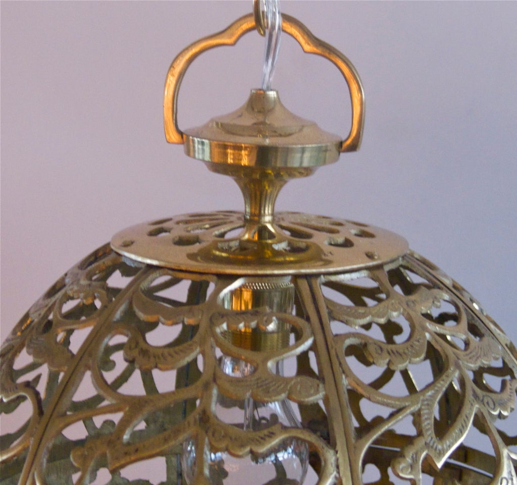 American Ornate Brass Globe Chandelier