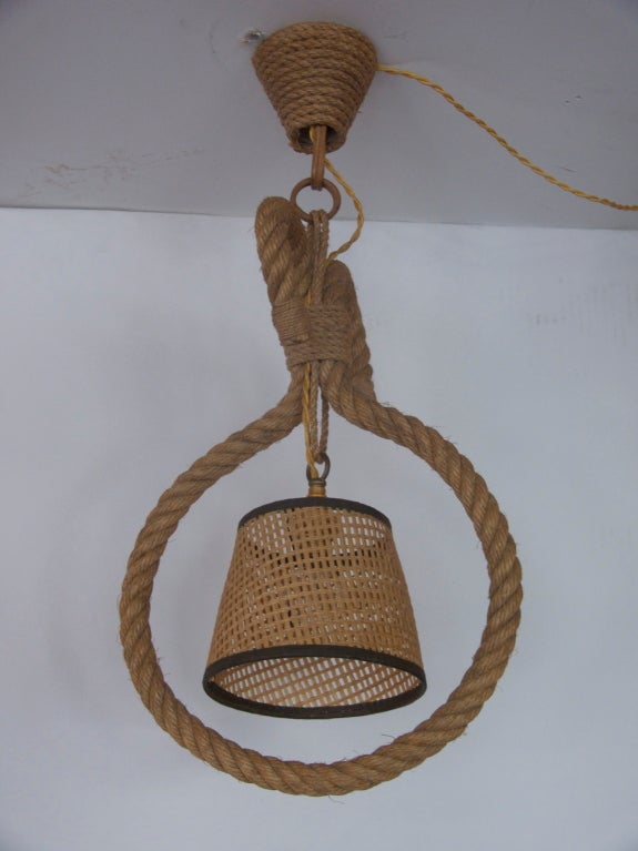Rope Pendant Light in the Style of Royere
