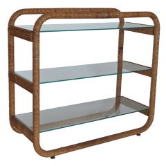 Vintage Baughman Style Rattan Wrapped Shelf