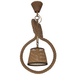 Rope Pendant Light in the Style of Royere