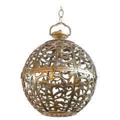 Ornate Brass Globe Chandelier