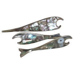 Vintage Mother of Pearl Fish Bottle Openers