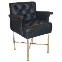 French Leather Tufted Chair
