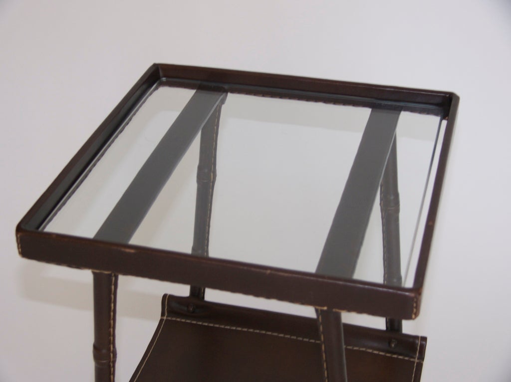 Leather Jacques Adnet Table