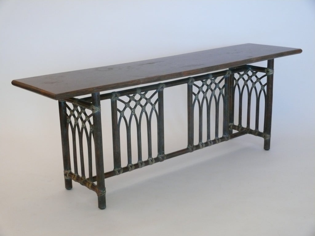 Wood and Bamboo Console by Mcguire