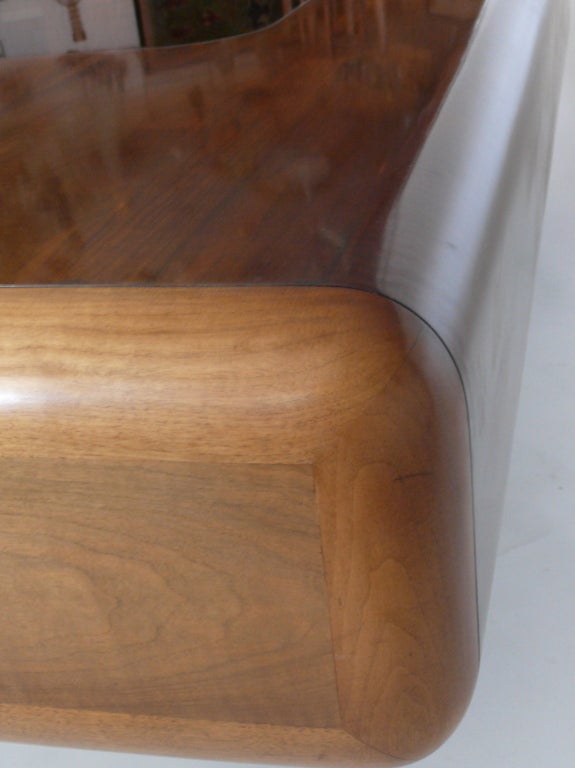 Walnut and Stainless Steel Desk by M.F. Harty for Stow Davis In Good Condition In Beverly Hills, CA