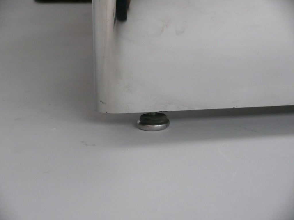 Walnut and Stainless Steel Desk by M.F. Harty for Stow Davis 1