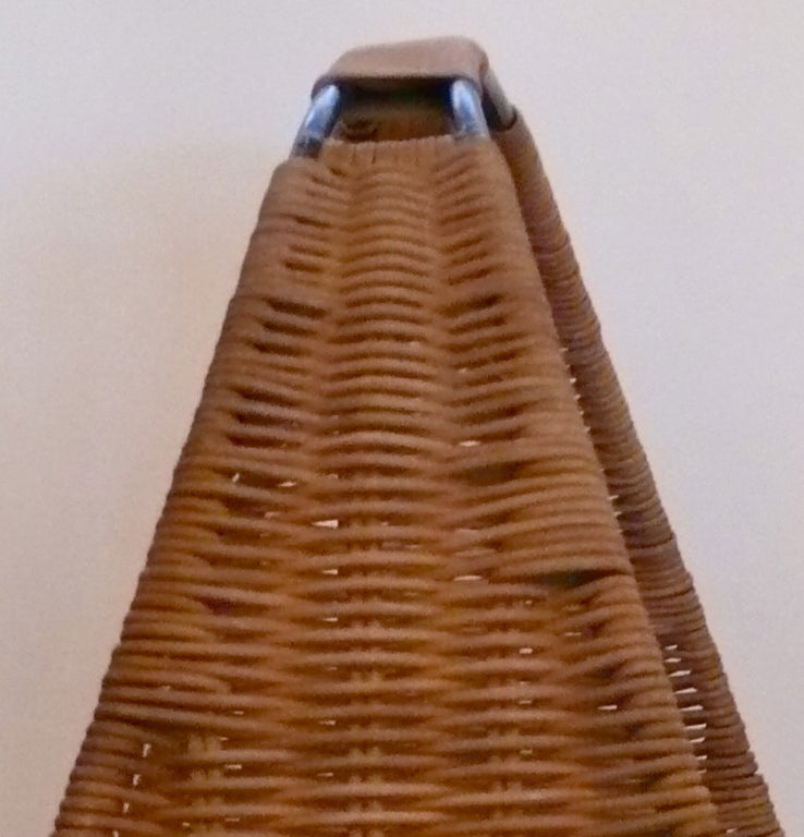 Large French Woven Wicker Log Holder 2