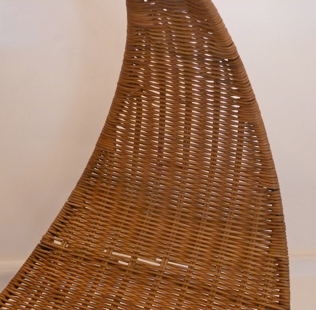 Large French Woven Wicker Log Holder 4