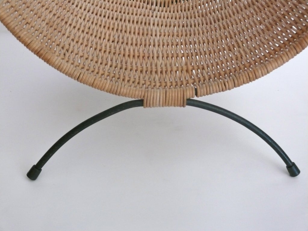 French Wicker and Iron Log Holder 3