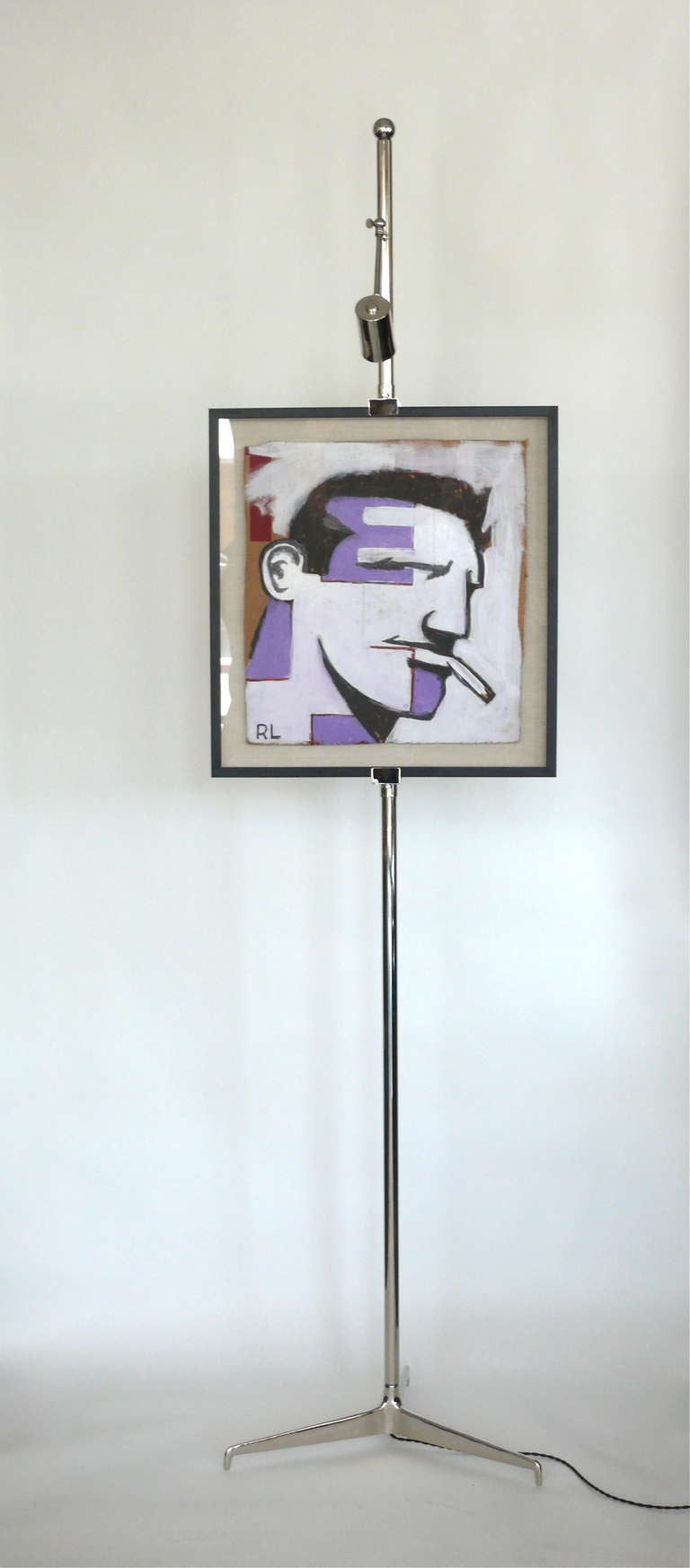 Nickel Floor Easel with Light at 1stdibs