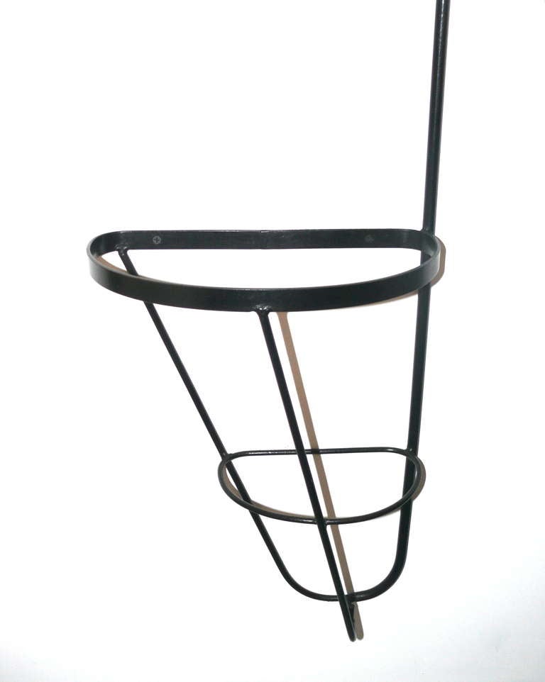 Rare Leather and Iron Wall Rack by Jacques Adnet 4