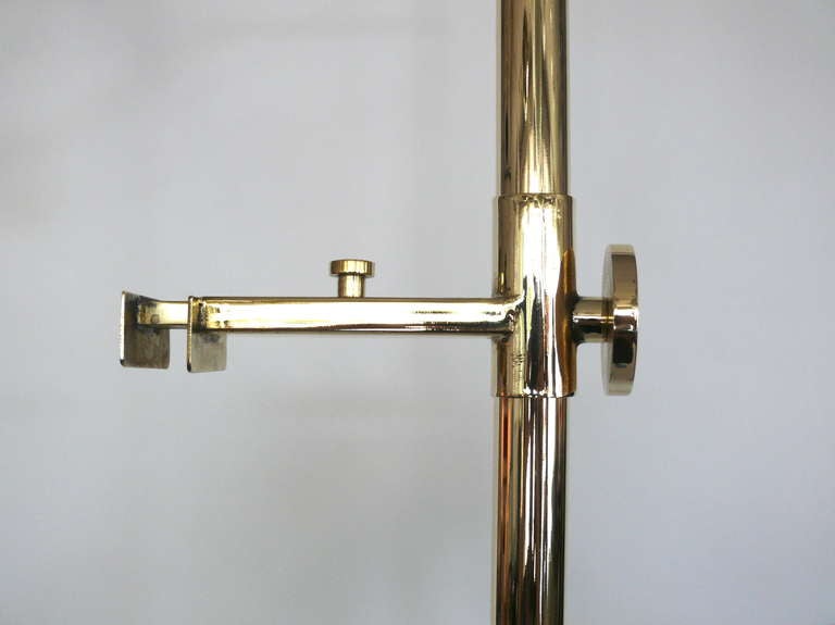 Contemporary Brass Floor Easel with Light