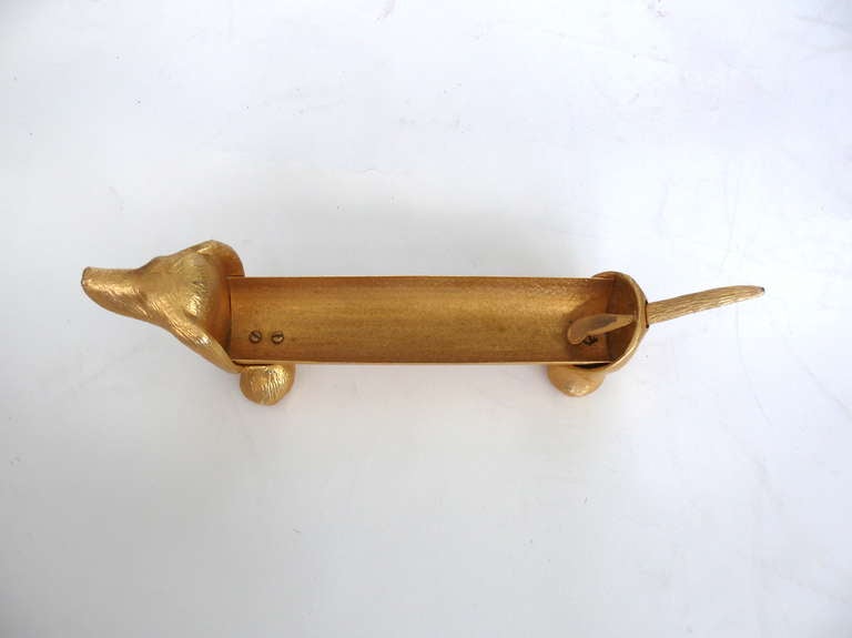 American Brass Dachshund Cracker Server