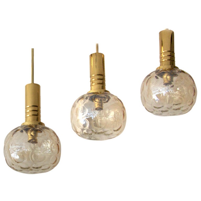 Austrian Amber Globe Pendants