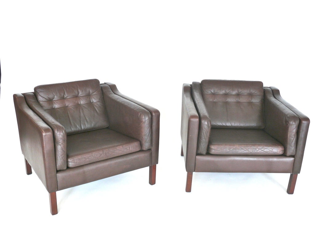 Borge Morgensen Leather Club Chairs