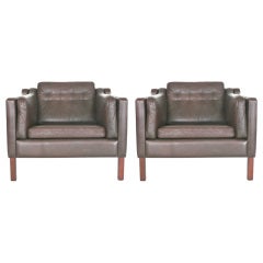 Borge Morgensen Leather Club Chairs