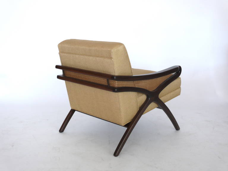 Linen Doheny Caned Chair by Orange Los Angeles 