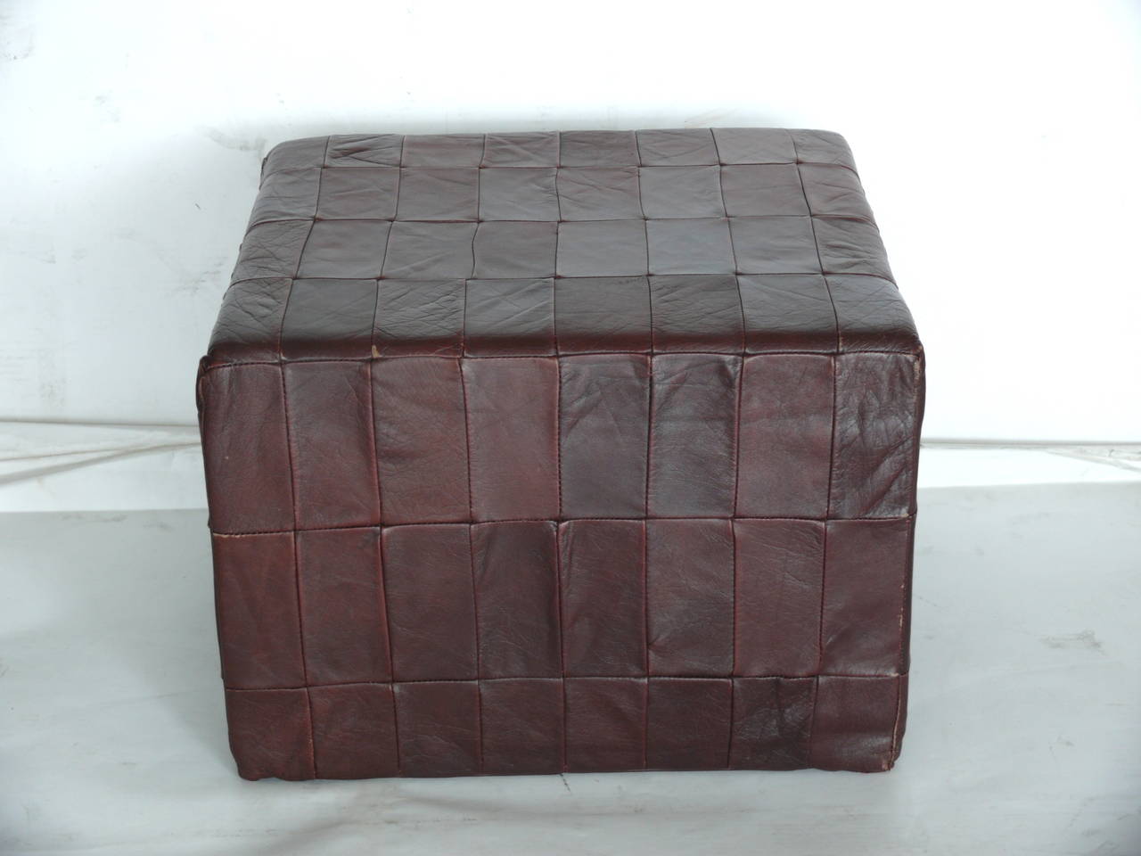 Swiss De Sede Leather Cube Ottoman