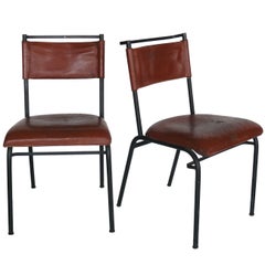 Paire de chaises Jacques Adnet