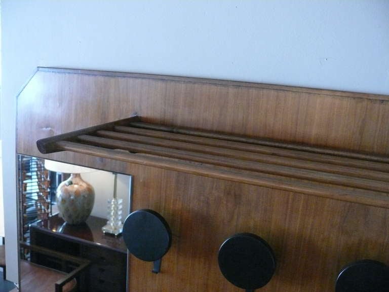 Large Walnut Coat Rack In Excellent Condition In Beverly Hills, CA
