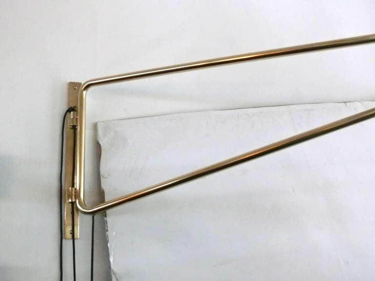 Massive Brass Counter Balance Sconce In Excellent Condition In Beverly Hills, CA
