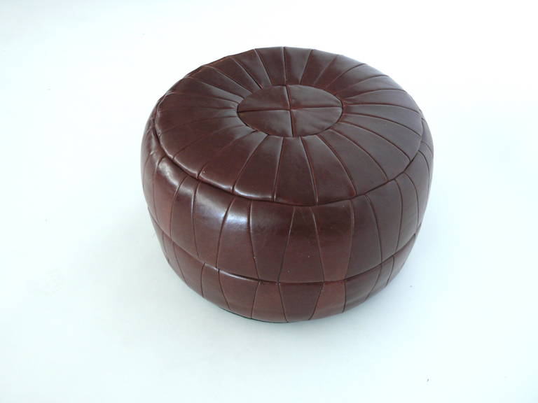 Late 20th Century DeSede Leather Ottomans