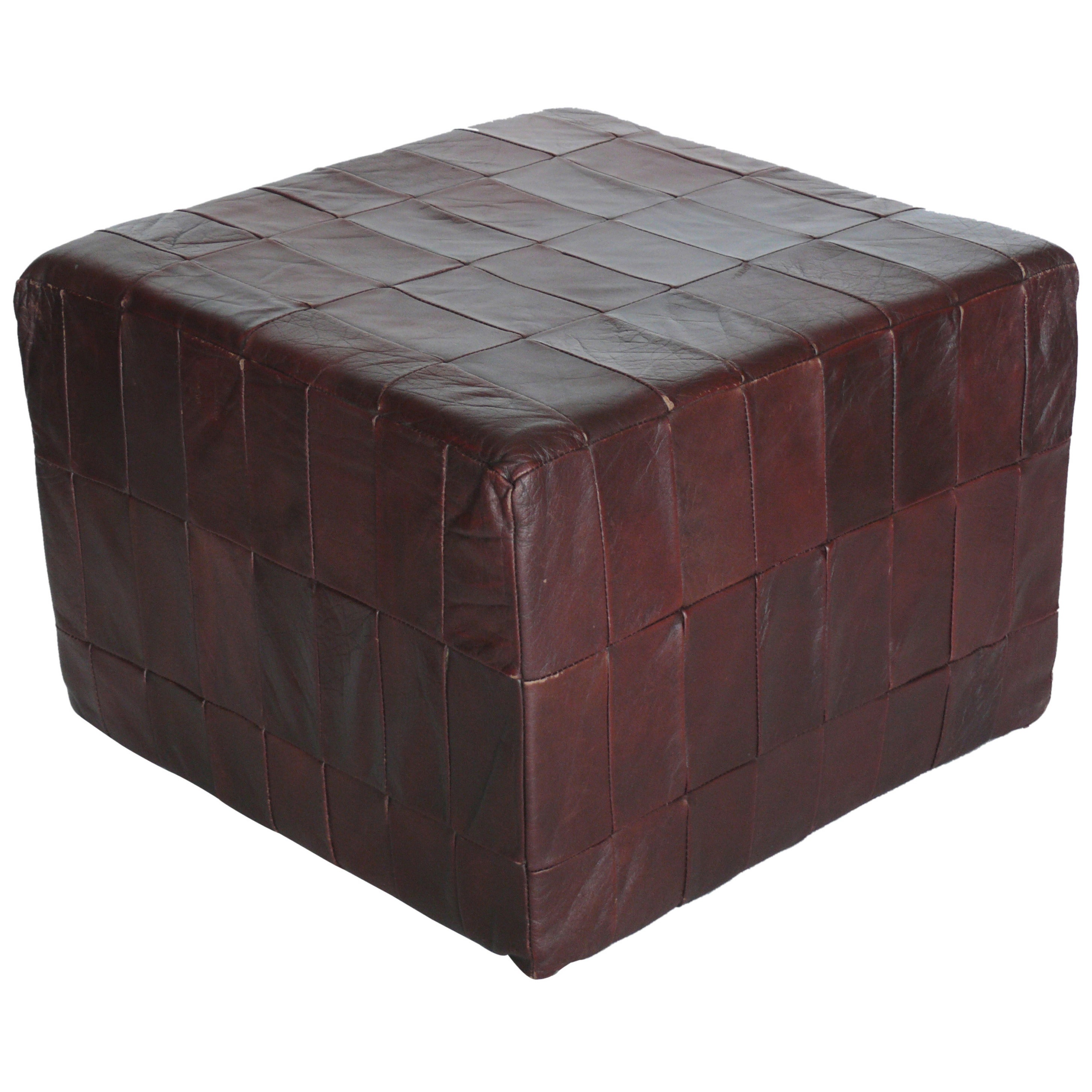 De Sede Leather Cube Ottoman