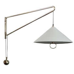 Massive Brass Counter Balance Sconce