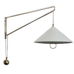 Vintage Massive Brass Counter Balance Sconce