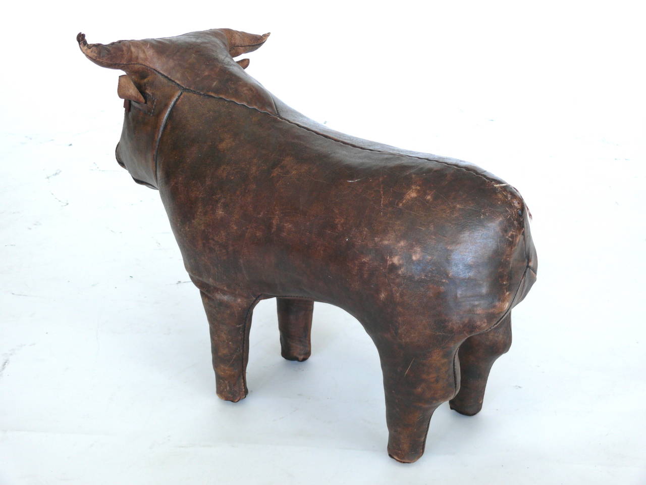 Mid-20th Century Leather Bull by Omersa for Abercrombie & Fitch