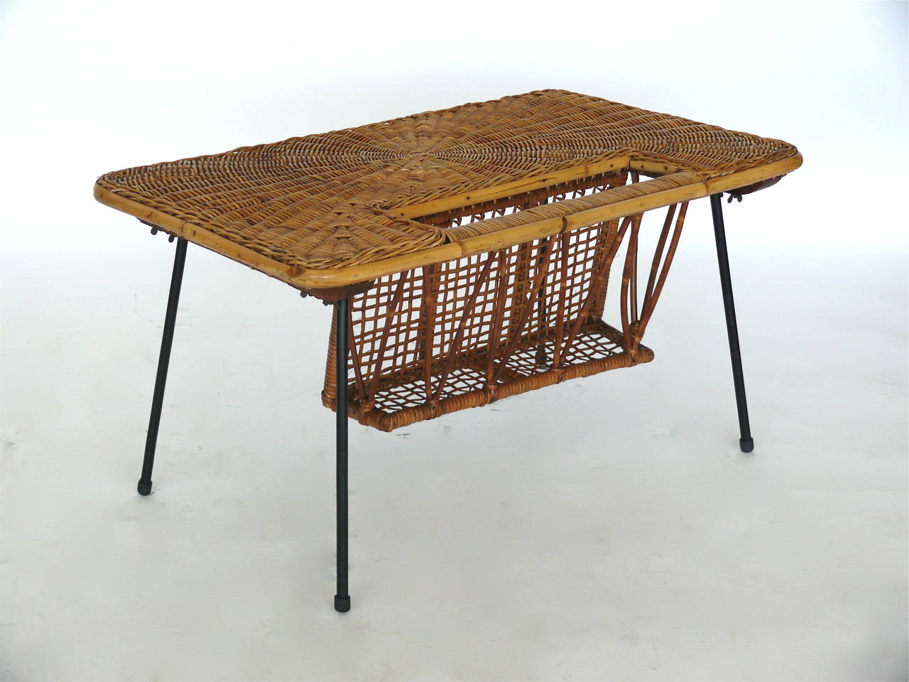 Late 20th Century French Wicker Table