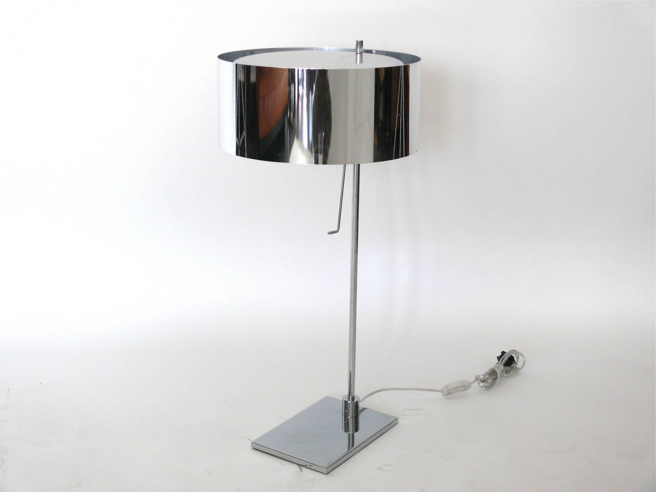 Pair of Chrome Desk Lamps In Good Condition In Beverly Hills, CA