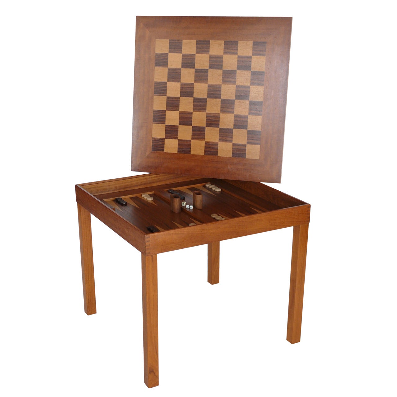 Large Danish Backgammon and Chess Table by Skovby Moebler