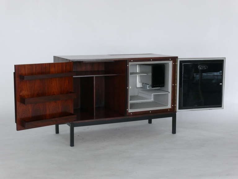 Danish Rosewood Bar Cabinet with Refrigerator by Silkeborg 3