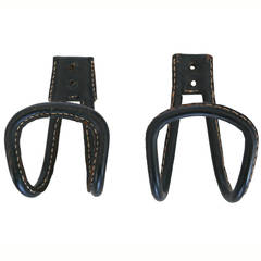 Vintage Jacques Adnet Leather Hooks