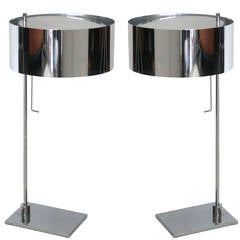 Pair of Chrome Desk Lamps 6