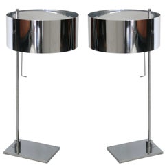 Pair of Chrome Desk Lamps