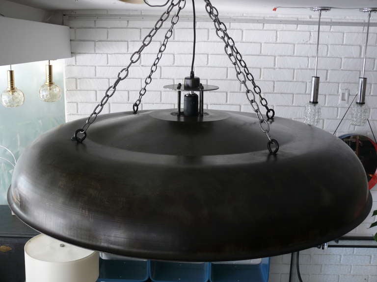 Large French Industrial Dome Light In Excellent Condition In Beverly Hills, CA