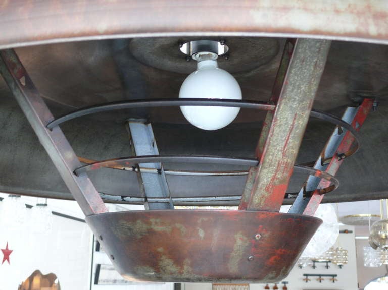Aluminum Large French Industrial Dome Light